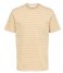 Selected HommeAndy Stripe  Short Sleeve O Neck Tee W New Wheat