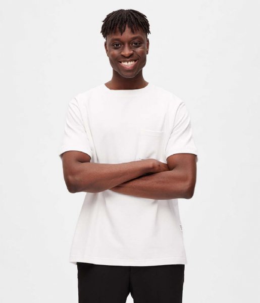 Selected Homme  Relaxsoon Pocket  Short Sleeve O Neck Tee W Cloud Dancer