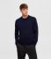 Selected Homme  Town Merino Coolmax Knit Polo Navy Blazer (#282D3C)