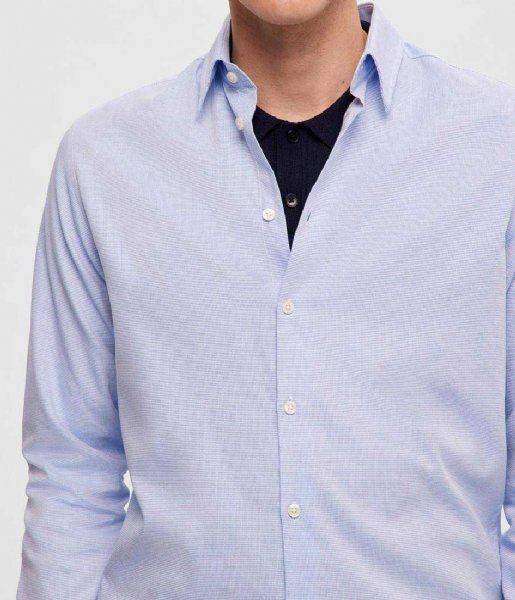 Selected Homme  Slimsoho-Detail Shirt Long Sleeve Cashmere Blue (#A5B8D0)