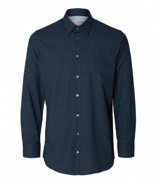 Selected Homme  Slimsoho-Detail Shirt Long Sleeve Navy Blazer (#282D3C)