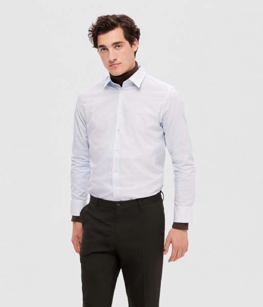 Selected Homme  Slimsoho-Detail Shirt Long Sleeve White (#ffffff)