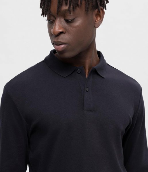 Selected Homme  Slim-Toulouse Long Sleeve Polo Black (#000000)