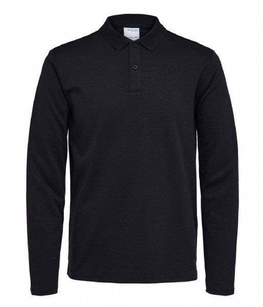 Selected Homme  Slim-Toulouse Long Sleeve Polo Black (#000000)