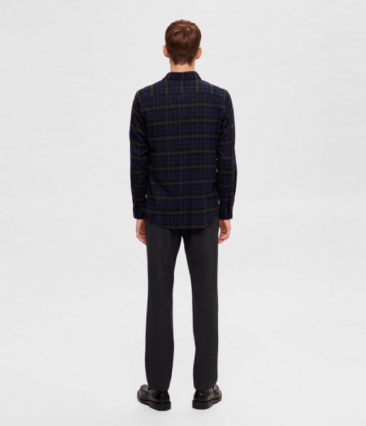 Selected Homme  Slimowen-Flannel Shirt Long Sleeve Dark Navy (#2E2F36)