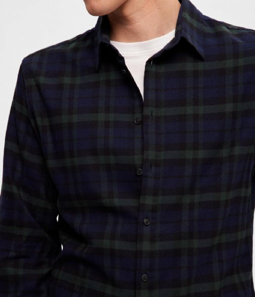 Selected Homme  Slimowen-Flannel Shirt Long Sleeve Dark Navy (#2E2F36)