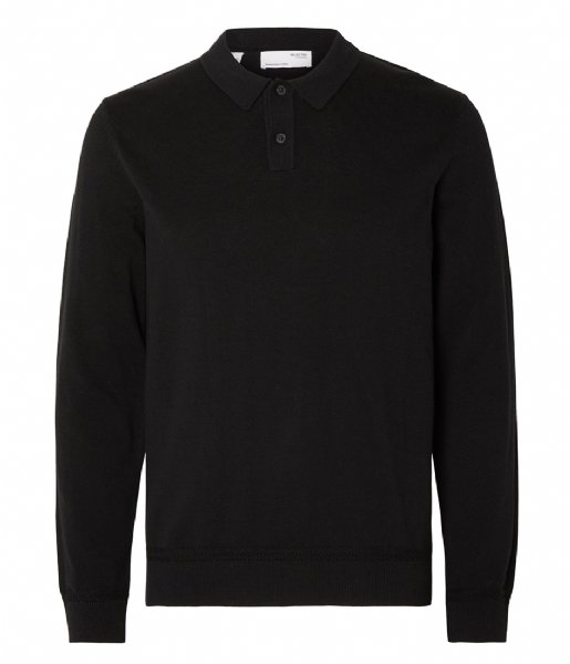 Selected Homme  Reg-Dan Knit Long Sleeve Polo Black