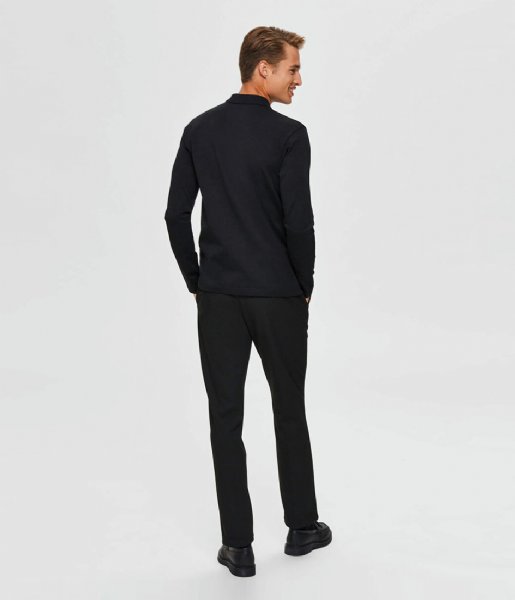 Selected Homme  Berg Long Sleeve Knit Polo Noos Black (#000000)