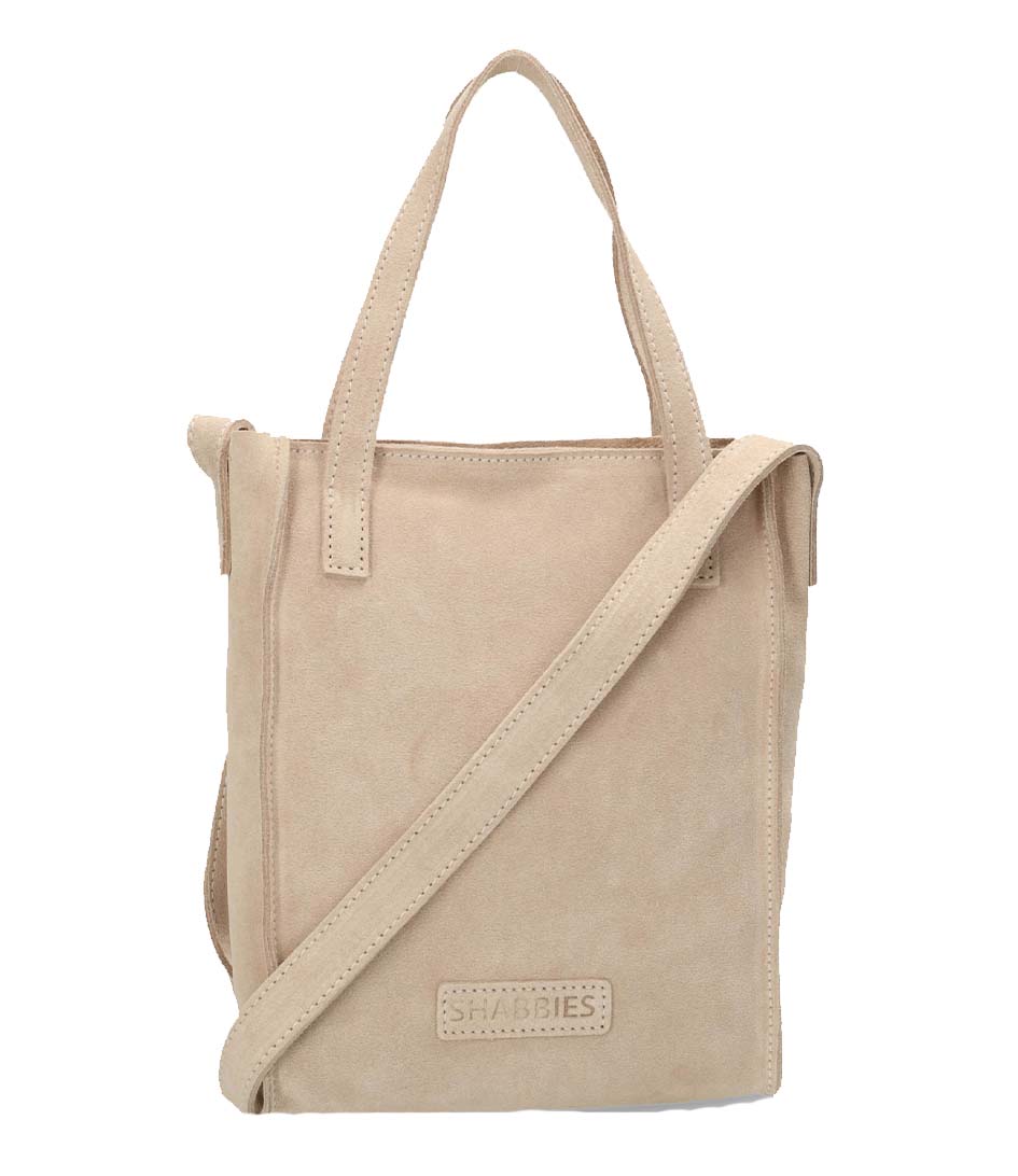 Handtassen Shb0235 Shoppingbag Suede Light Grey (9002) | Little Green Bag