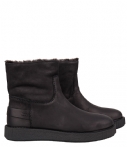 Shabbies Laarsjes Ankle Boots Low Waxed Nubuck Zwart shabbies kopen in de aanbieding