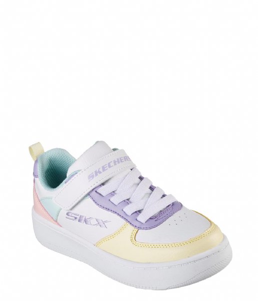 Skechers  Gore And Strap Casual Sneaker White Synthetic Multi Pastel Trim (WMLT)