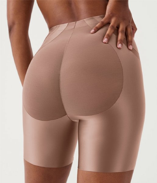 Spanx  Shaping Satin Booty Lifting Mid Thigh Short Cafe au Lait (3601)