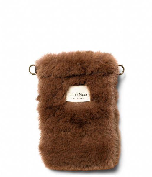 Studio Noos  Brown Faux Fur Phone Bag Brown