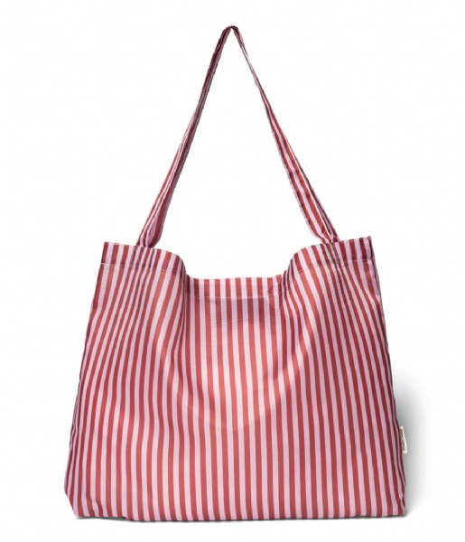 Studio Noos  Red Lilac Striped Grocery Bag Red Lilac Striped