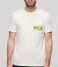 Superdry  Cali Striped Logo T-Shirt Off White Slub (7BG)
