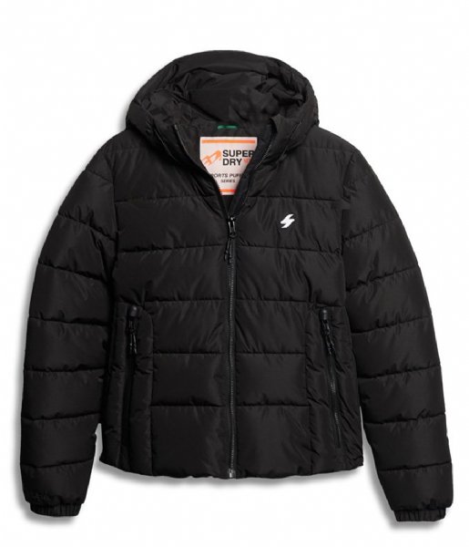 Superdry  Hooded Sports Puffer Jacket Black (02A)