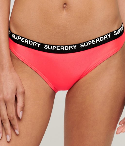 Superdry  Elastic Classic Bikini Bottoms Hyper Fire Pink (1ZP)