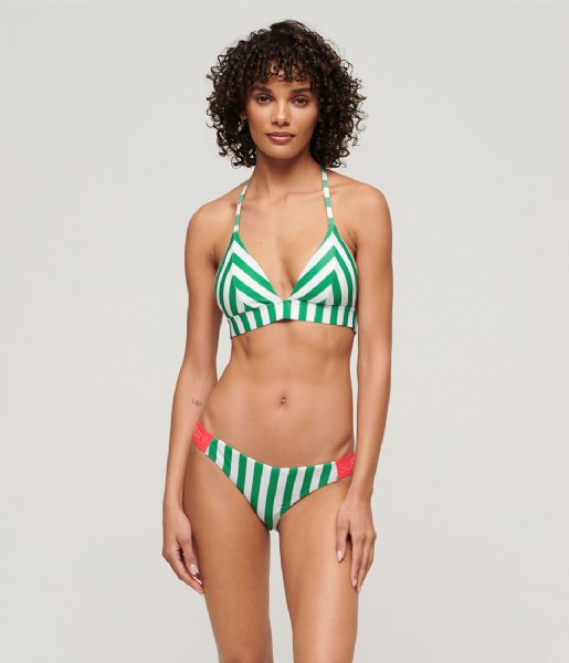 Superdry  Stripe Cheeky Bikini Bottoms Green Stripe (M68)