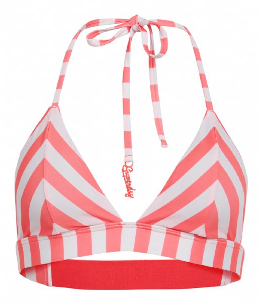 Superdry  Stripe Triangle Bikini Top Pink Stripe (2U6)
