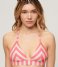 Superdry  Stripe Triangle Bikini Top Pink Stripe (2U6)