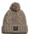 SuperdryCable Knit Beanie Hat Mink Brown Fleck (1JO)