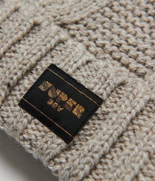 Superdry  Cable Knit Beanie Hat Oaty Beige Fleck (1JP)