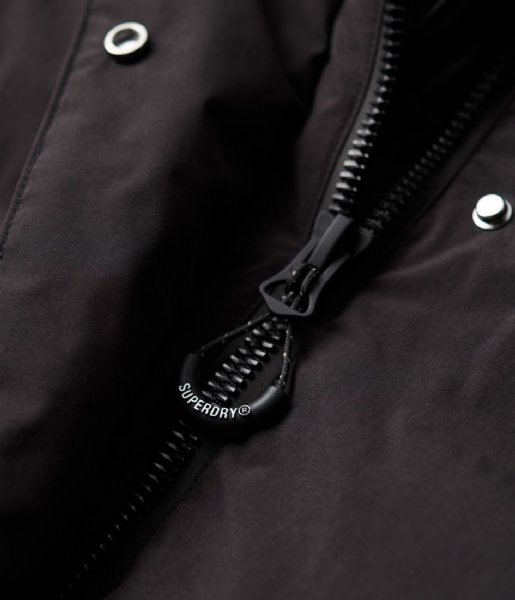Superdry  Hooded Longline Puffer Jacket Black (02A)