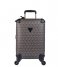 Guess Walizki na bagaż podręczny Wilder 18 Inch 4-Wheeler Black Logo Cognac