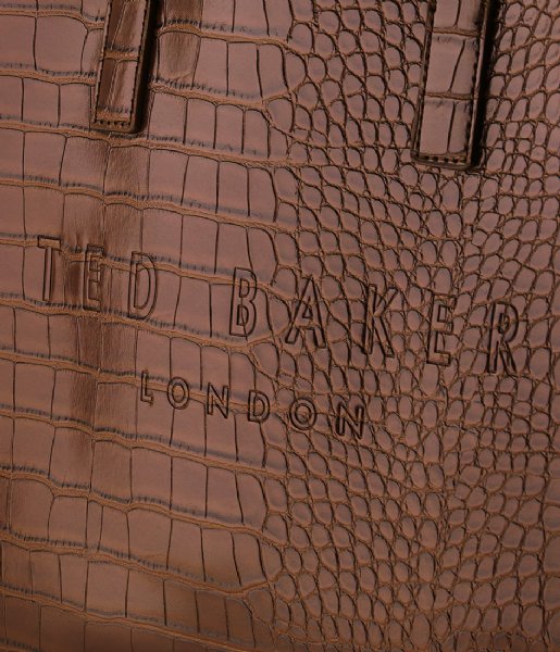 Ted Baker  Reptcon Imitation Croc Small Icon Bag Dk-Tan