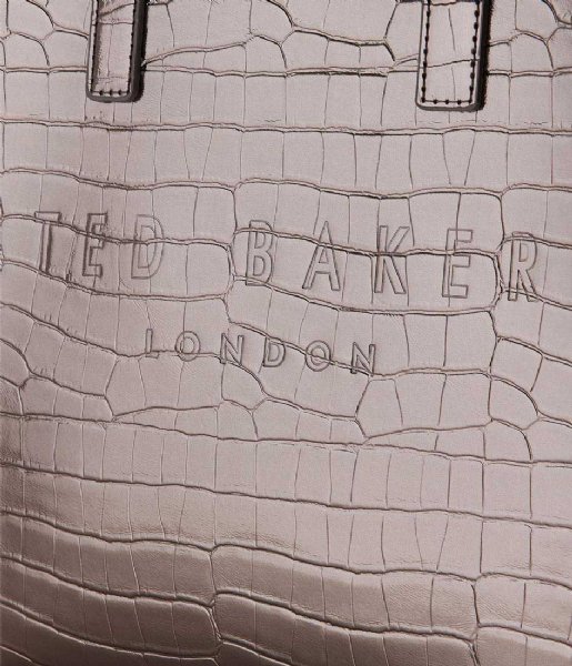 Ted Baker  Reptcon Imitation Croc Small Icon Bag Gunmetal (04)