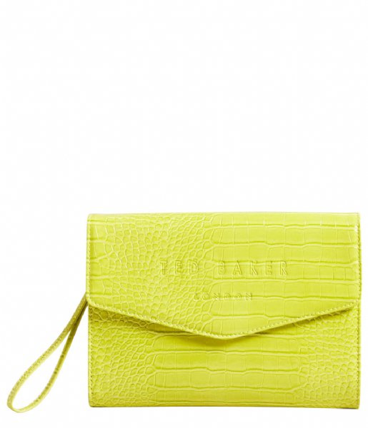 Ted Baker  Crocey Croc Detail Debossed Envelope Pouch Lime