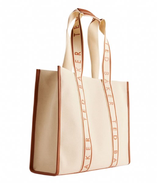 Ted Baker  Georjey Branded Webbing Canvas Tote Natural
