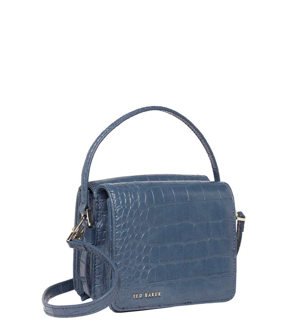 Ted Baker Ell Croc Mini Cross Body Bag, Blue