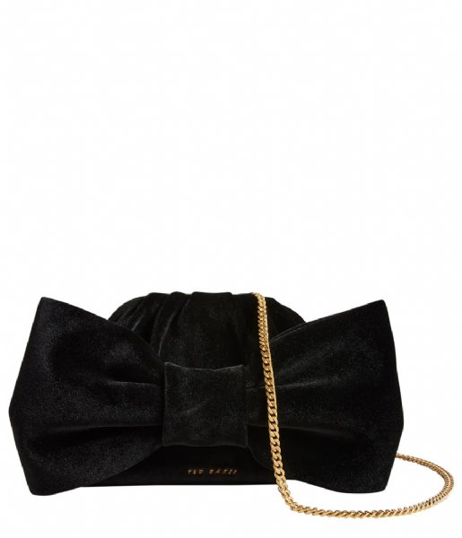 Ted Baker  Niasie Velvet Bow Clutch Bag Black