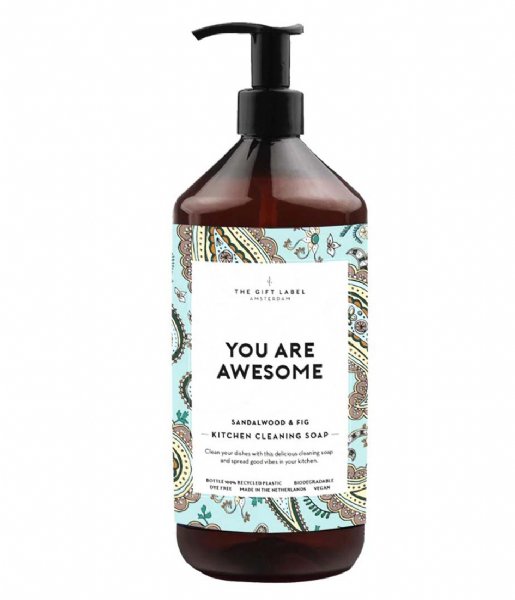 The Gift Label  Kitchen Cleaning Soap 1000ml You Are Awesome You Are Awesome