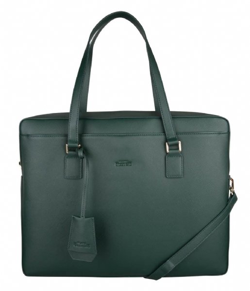 Streng Zuigeling Metalen lijn The Little Green Bag Laptop schoudertas Laptop Bag Talia 15.6 Inch Emerald  | The Little Green Bag