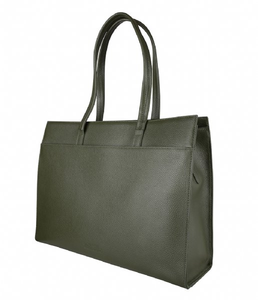 The Little Green Bag  Cassia Laptop Tote 15.6 Inch olive