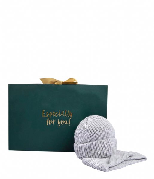 The Little Green Bag  Giftbox Classic Boys Baby Mini Beanie and Col Ice Grey (149)