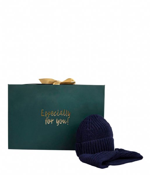 The Little Green Bag  Giftbox Classic Boys Baby Mini Beanie and Col Navy (810)