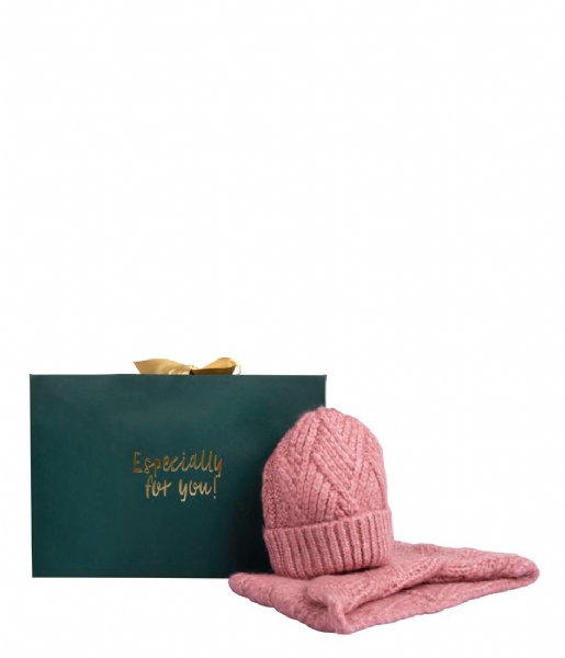 The Little Green Bag  Giftbox Cozy Girls Kids Beanie and Col Pink (640)