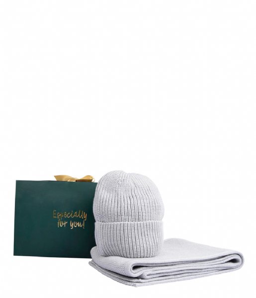 The Little Green Bag  Giftbox Classic Men Beanie and Scarf Ice Grey (149)