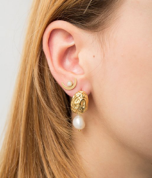 The Little Green Bag Oorbellen Nugget Freshwater Studs X My Jewellery gold colored