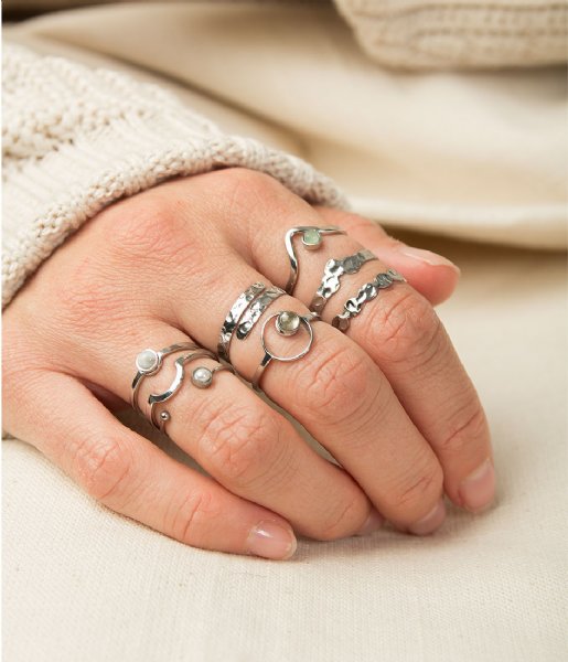 The Little Green Bag Ring Eclipse Ring X My Jewellery silver colored