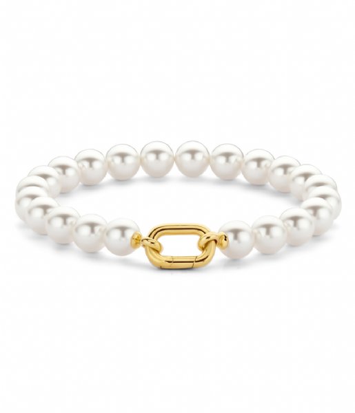 TI SENTO - Milano  925 Sterling Silver Bracelet 23036YP Pearl with yellow gold plated