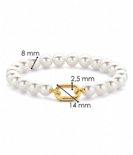 TI SENTO - Milano  925 Sterling Silver Bracelet 23036YP Pearl with yellow gold plated