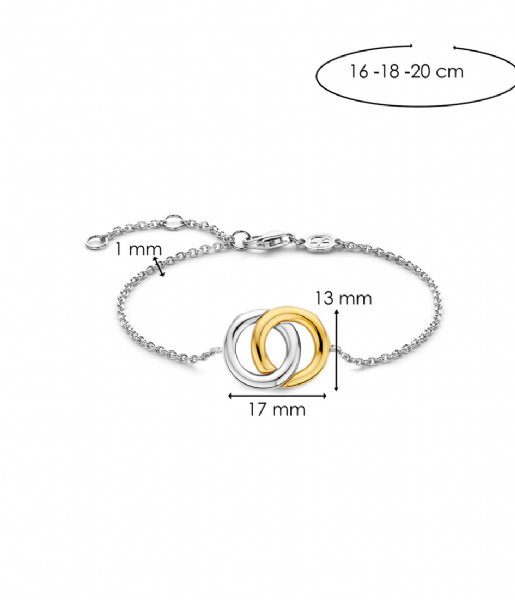 TI SENTO - Milano  925 Sterling Silver Bracelet 2790SY Silver yellow gold plated