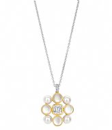 TI SENTO - Milano 925 Sterling Silver Necklace 34046YP Pearl with yellow gold plated