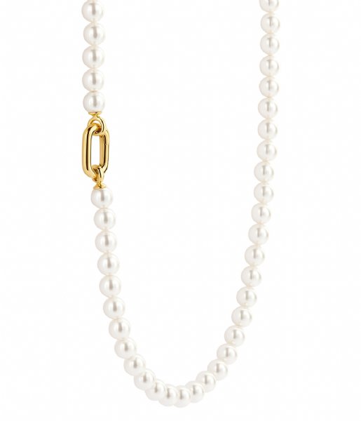 TI SENTO - Milano  925 Sterling Silver Necklace 34050YP Pearl with yellow gold plated