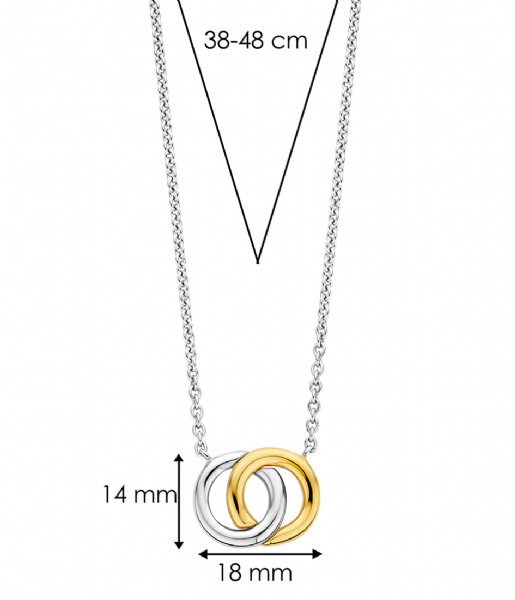 TI SENTO - Milano  925 Sterling Silver Necklace 3822SY Silver yellow gold plated