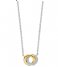 TI SENTO - Milano  925 Sterling Silver Necklace 3915ZY Zirconia white yellow gold plated